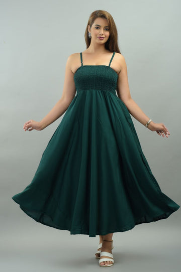 Women Fit and Flare Green Dress
