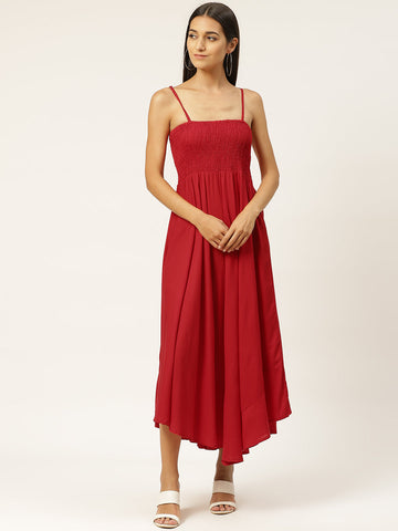 Women Empire Waist Red Dress