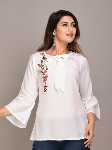 White Floral Top