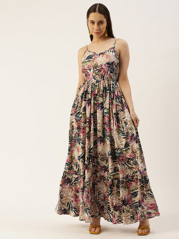 Women Fit and Flare Multicolor Dress