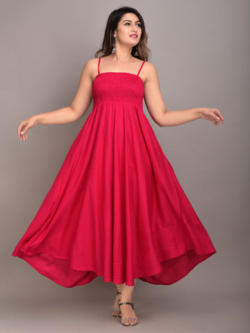 Women Fit and Flare Pink Dress