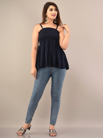 Navy Blue Empire Top