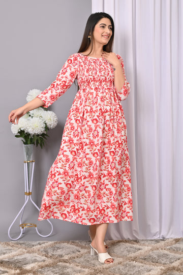 Floral Bliss Rayon Maxi Dress