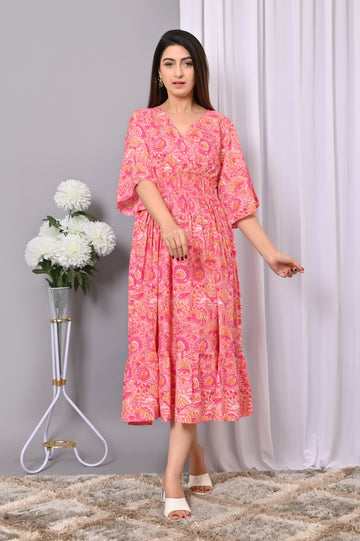 Boho Bliss Printed Maxi Dress – Vibrant & Flowy Rayon Dress
