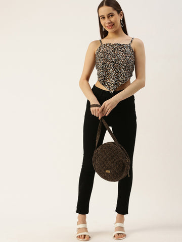 Animal Print Styled Back Top