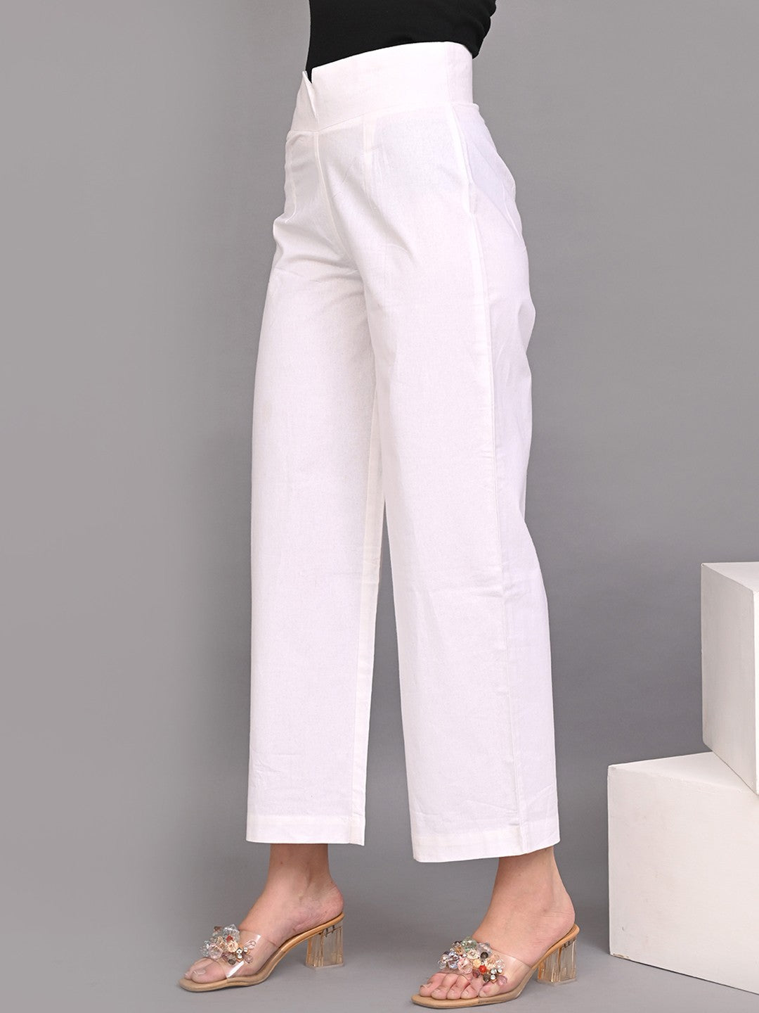 Women High-Rise Cotton Trouser