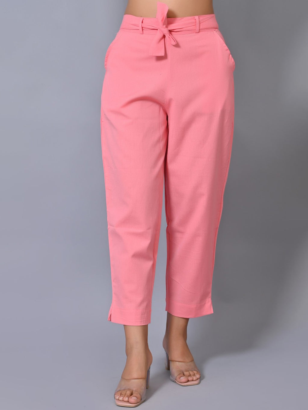 Women Pink Slim Fit Trousers