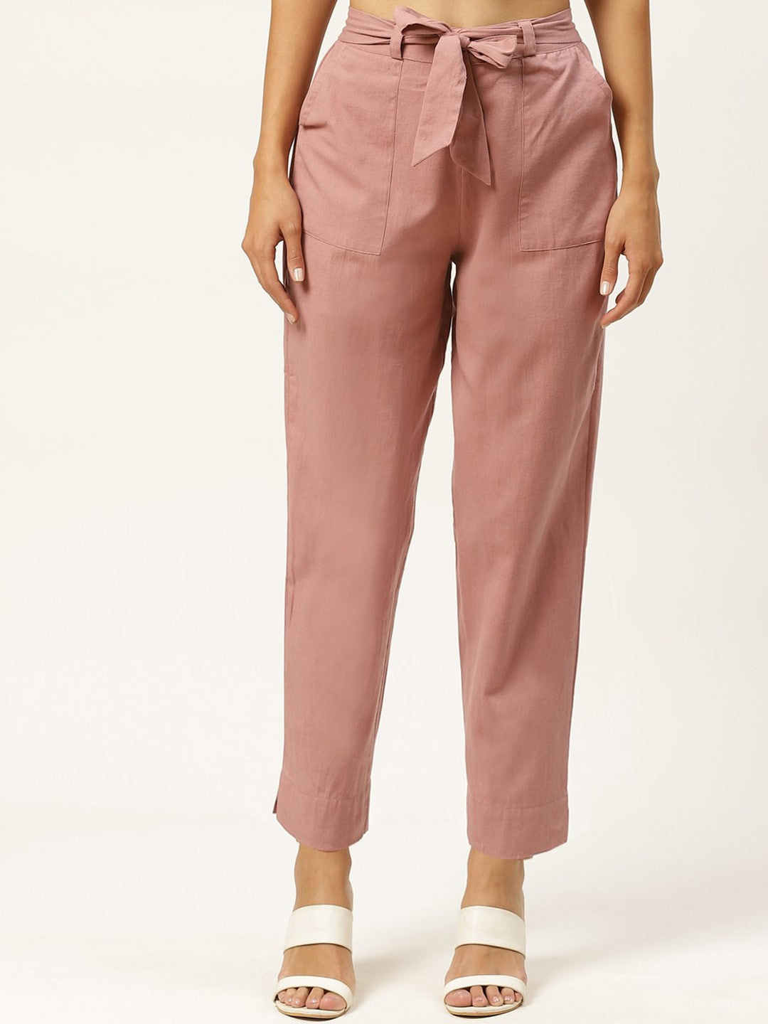 Women Orange Slim Fit Trousers