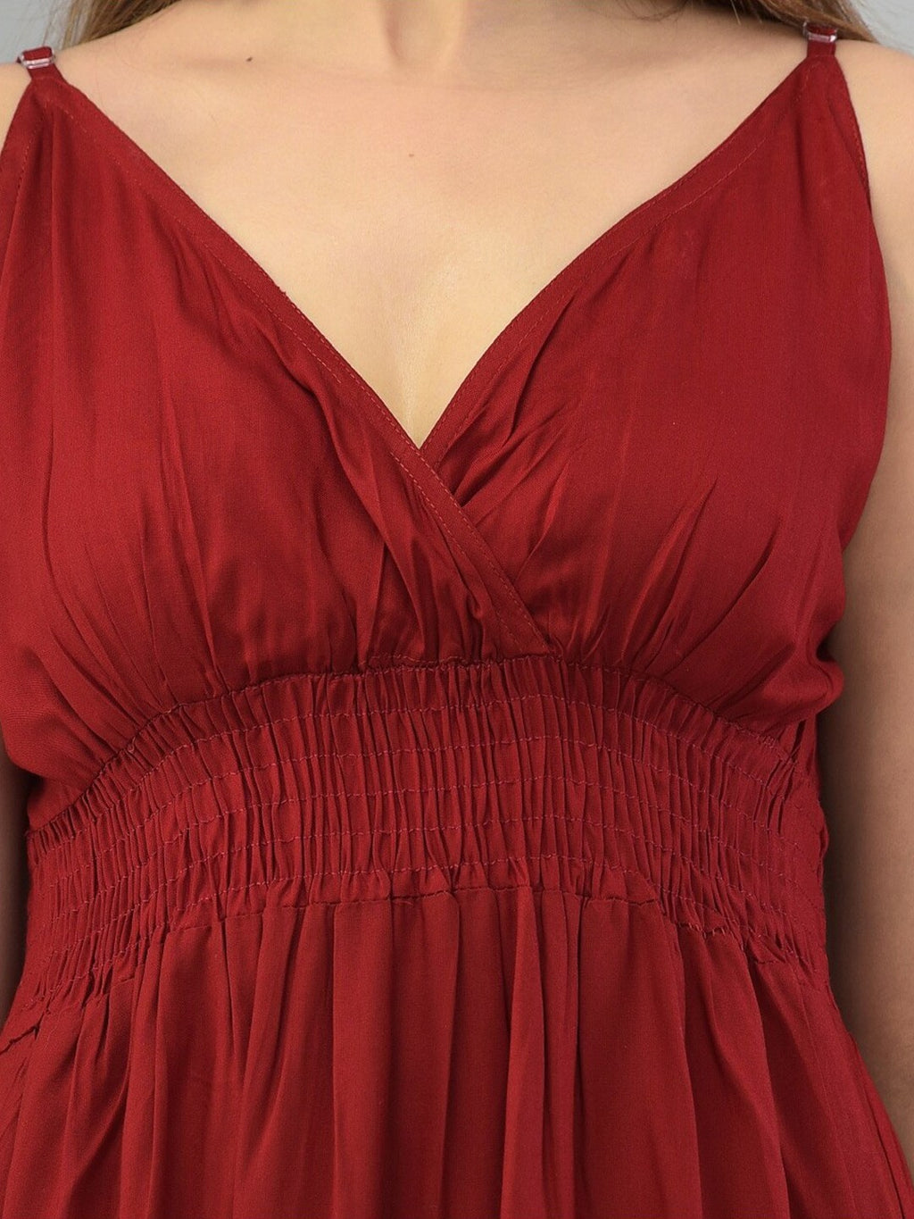Maroon Midi Dress