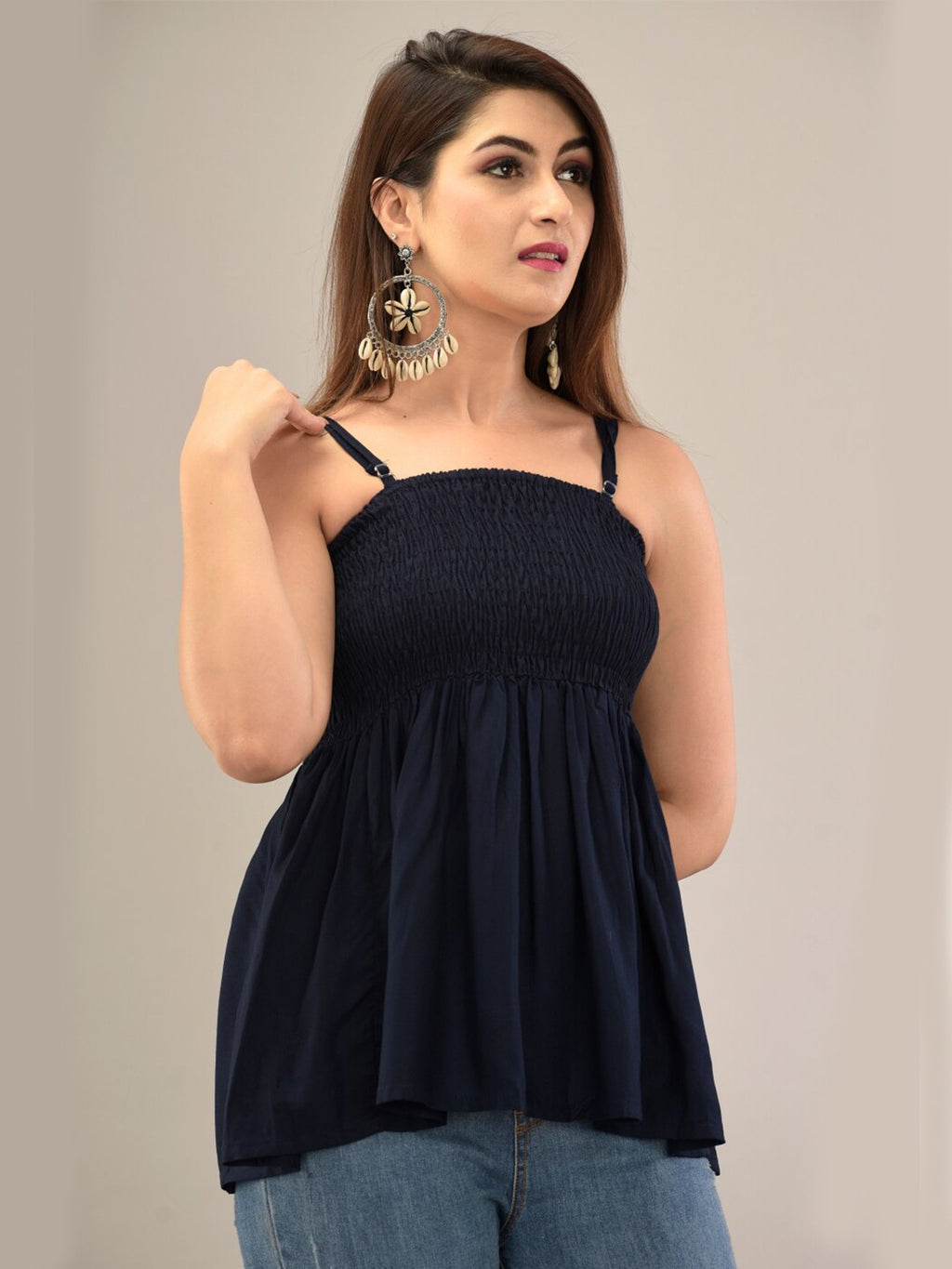 Navy Blue Empire Top