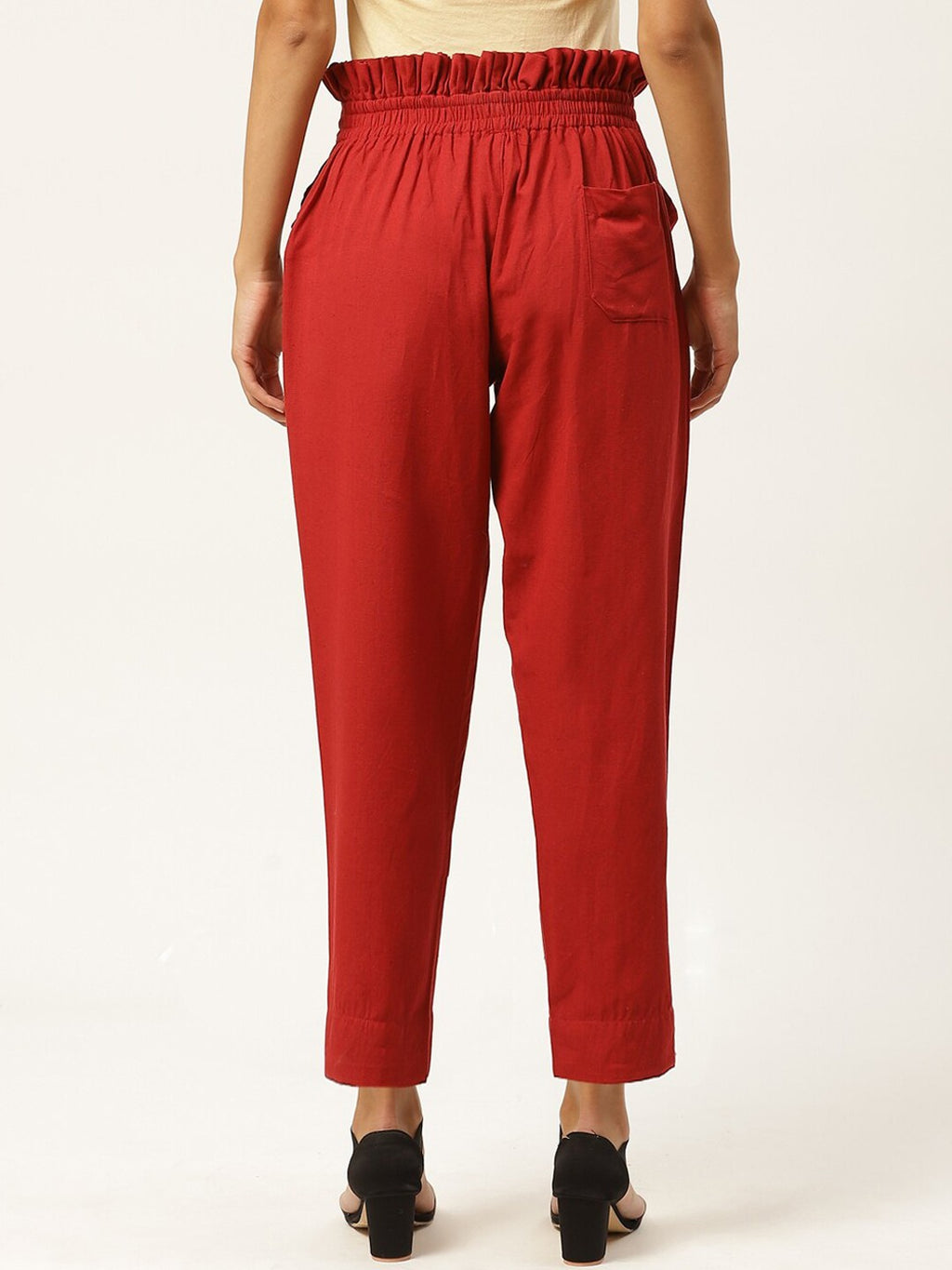 Women Maroon Slim Fit Trousers