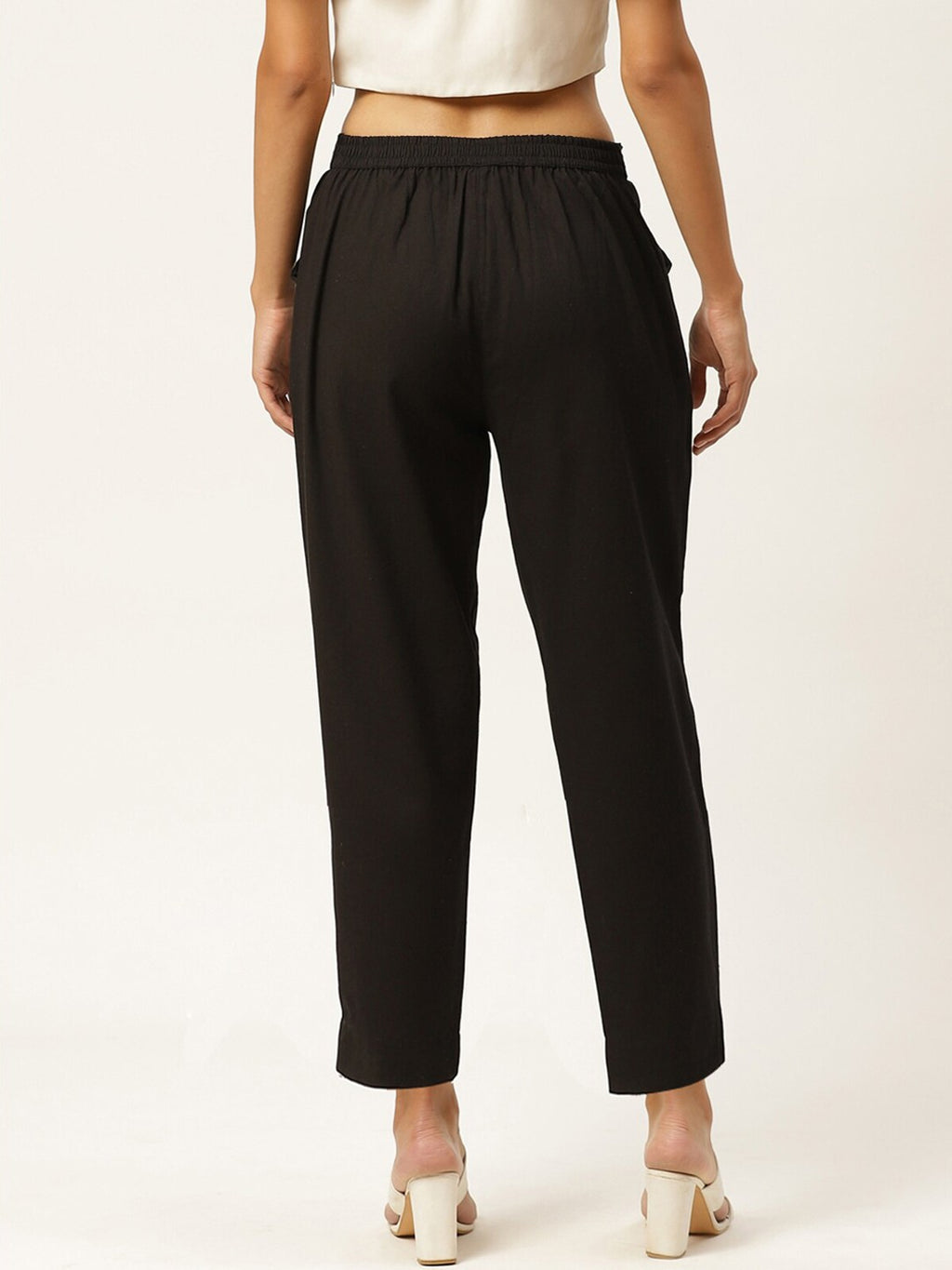 Women Black Slim Fit Trousers