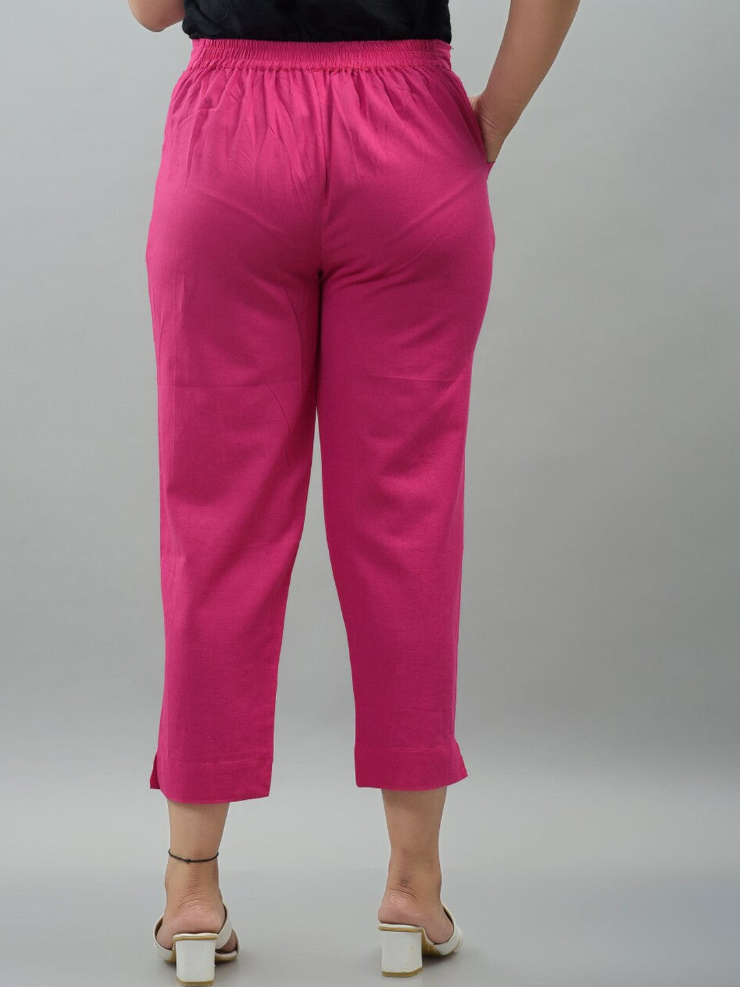 Women Pink Slim Fit Trousers