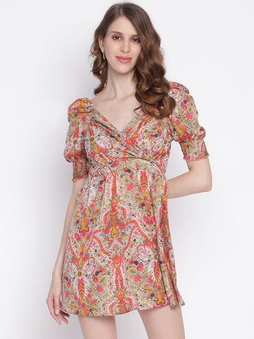 Women Empire Waist Green Dress