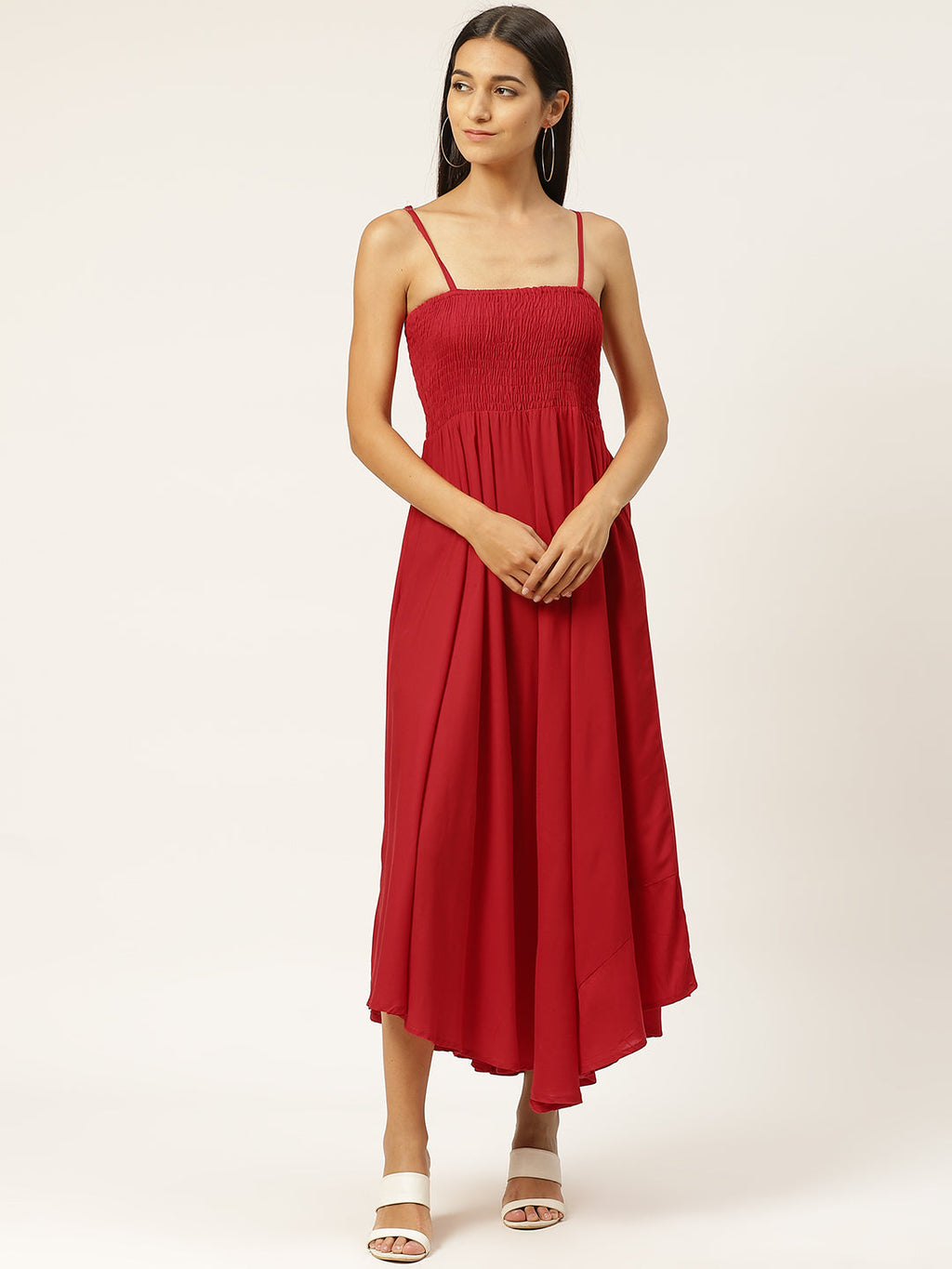 Women Empire Waist Red Dress