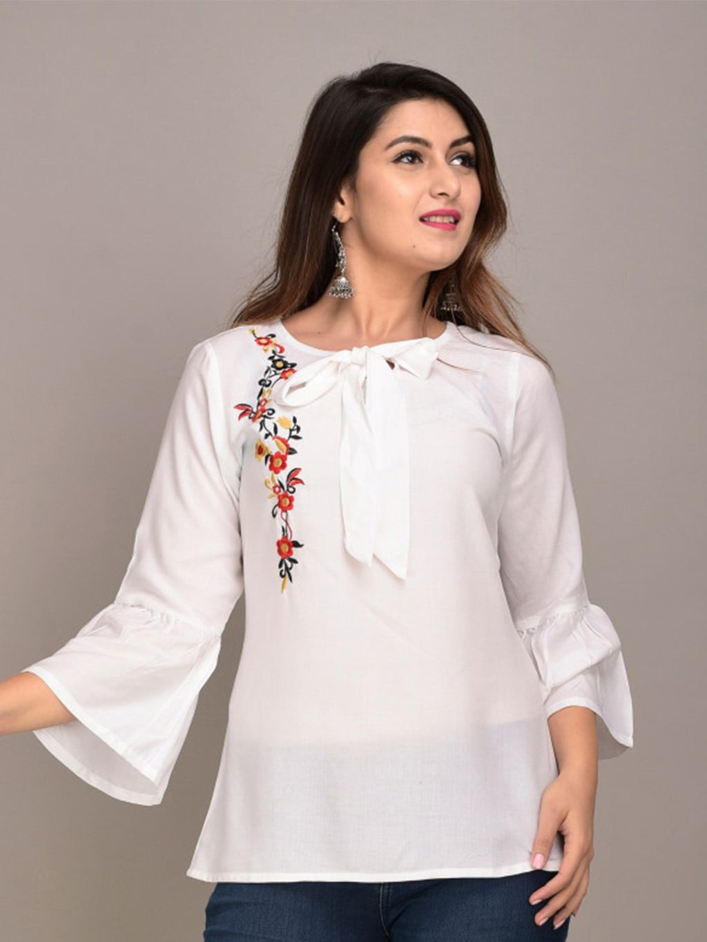 White Floral Top