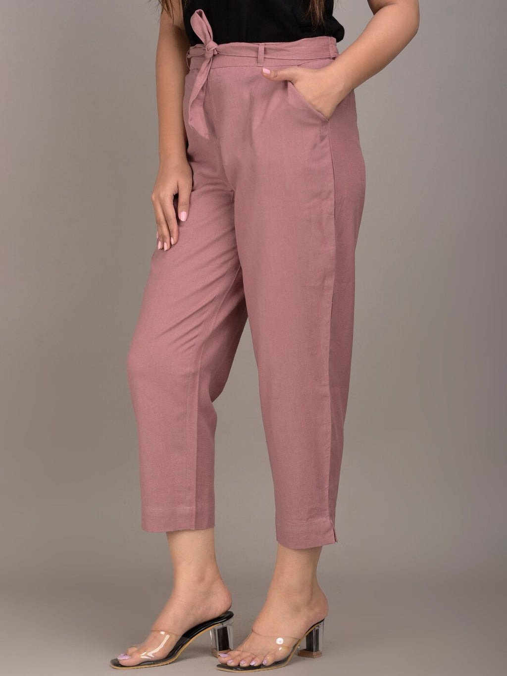 Women Orange Slim Fit Trousers