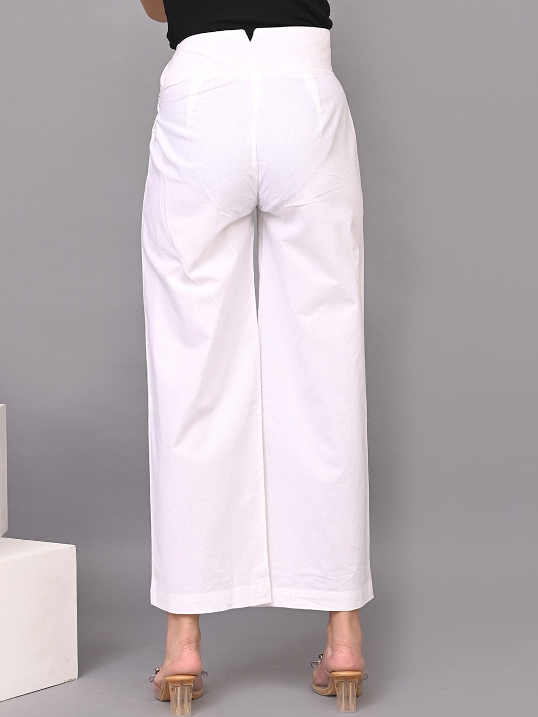 Women High-Rise Cotton Trouser