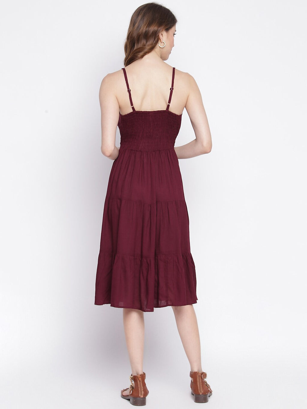 Purple Layered Midi Dress