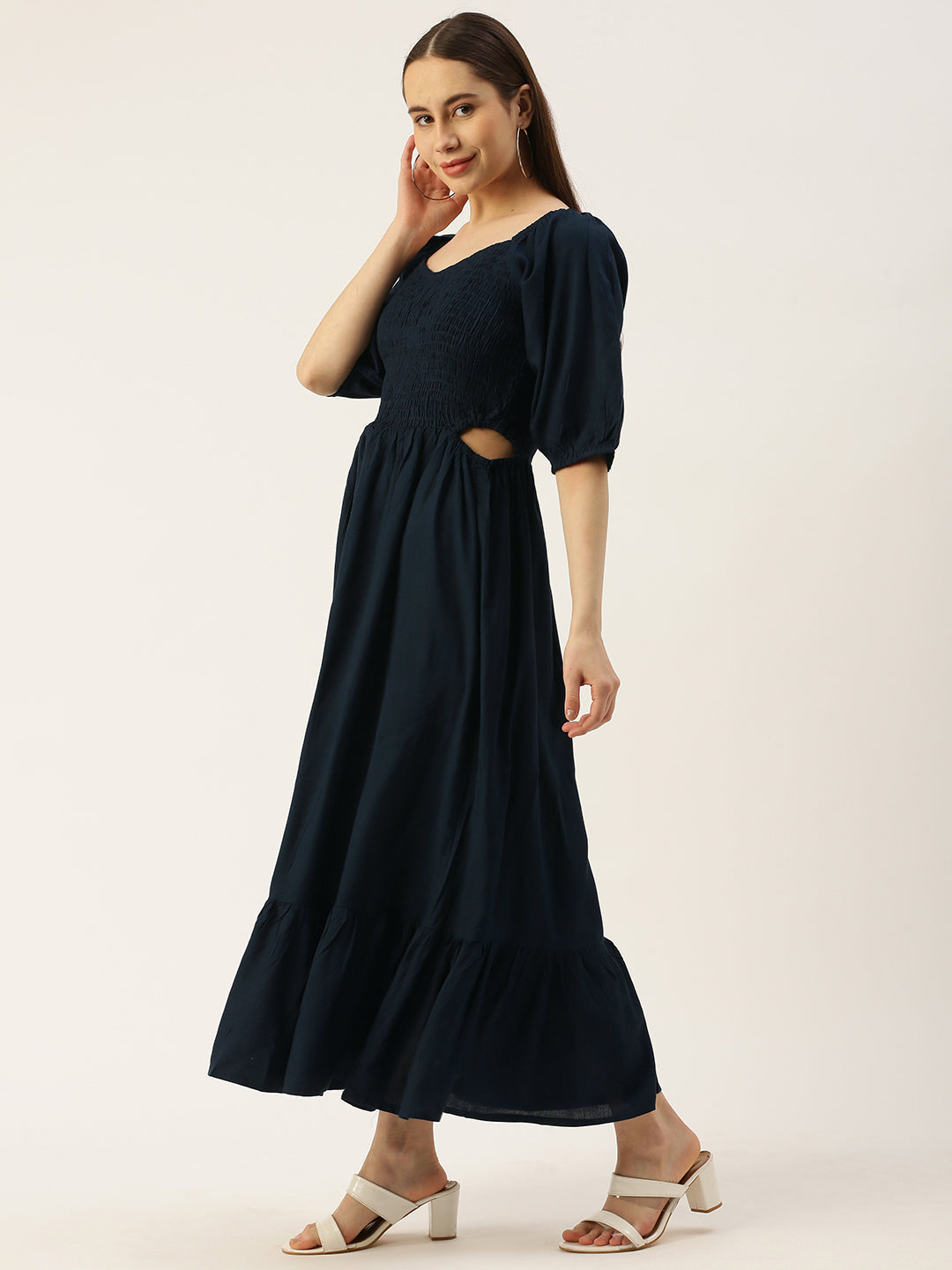 Women Fit and Flare blue Dress