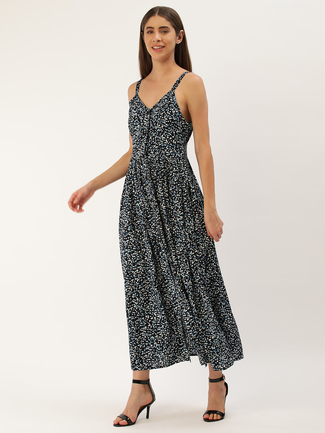 Women Fit and Flare Blue Dress