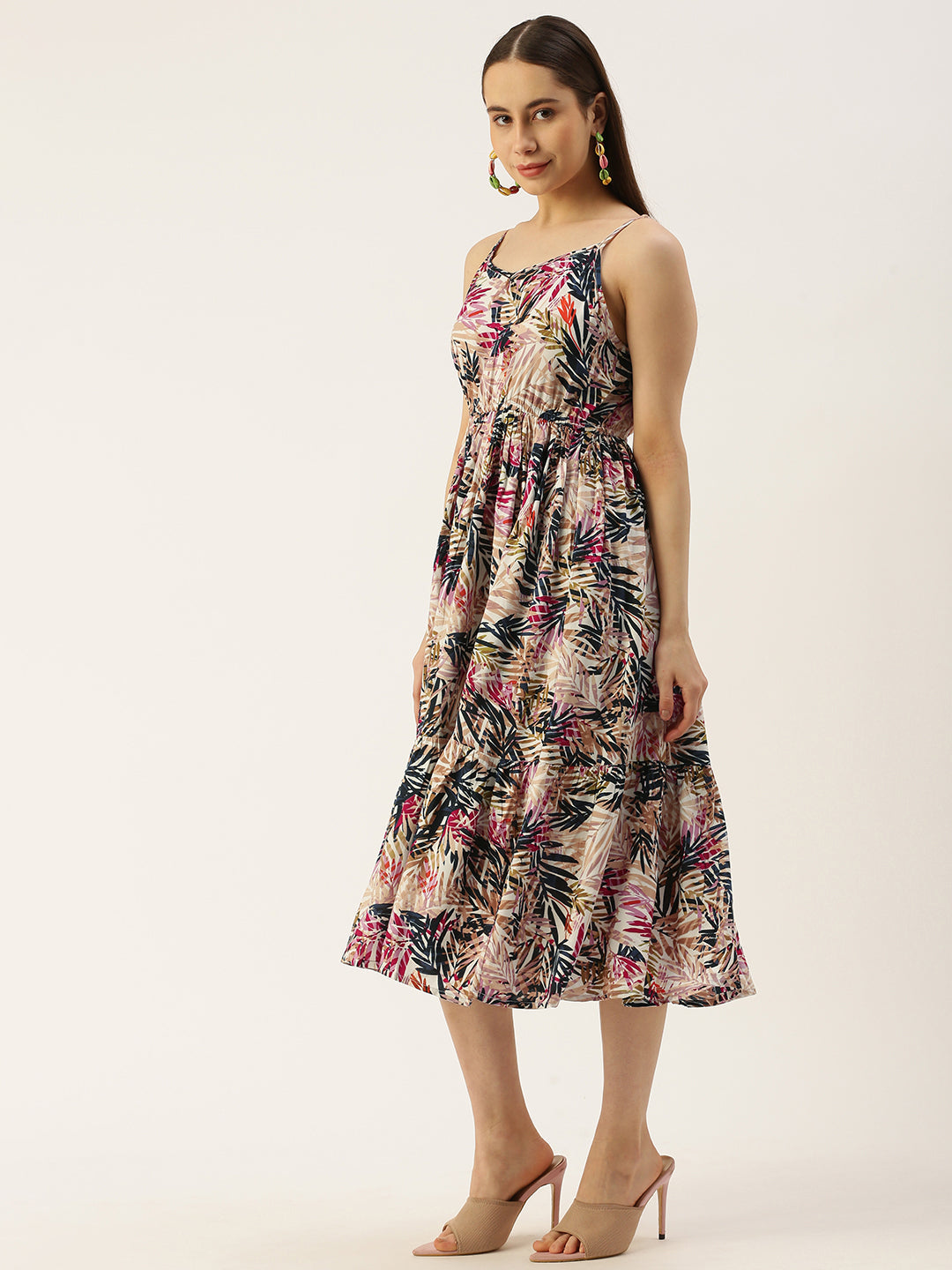 Women Fit and Flare Multicolor Dress