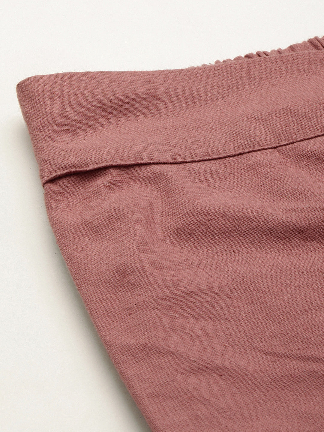 Women Regular Fit RUST Pure Cotton Trousers