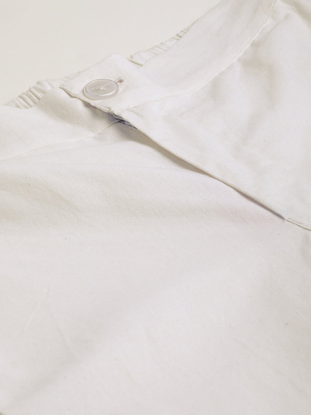 Women Regular Fit WHITE Pure Cotton Trousers