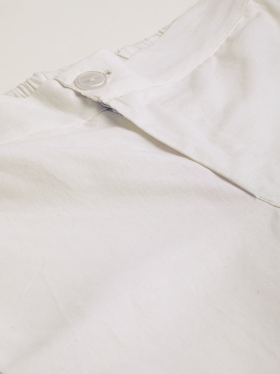 Women Regular Fit WHITE Pure Cotton Trousers