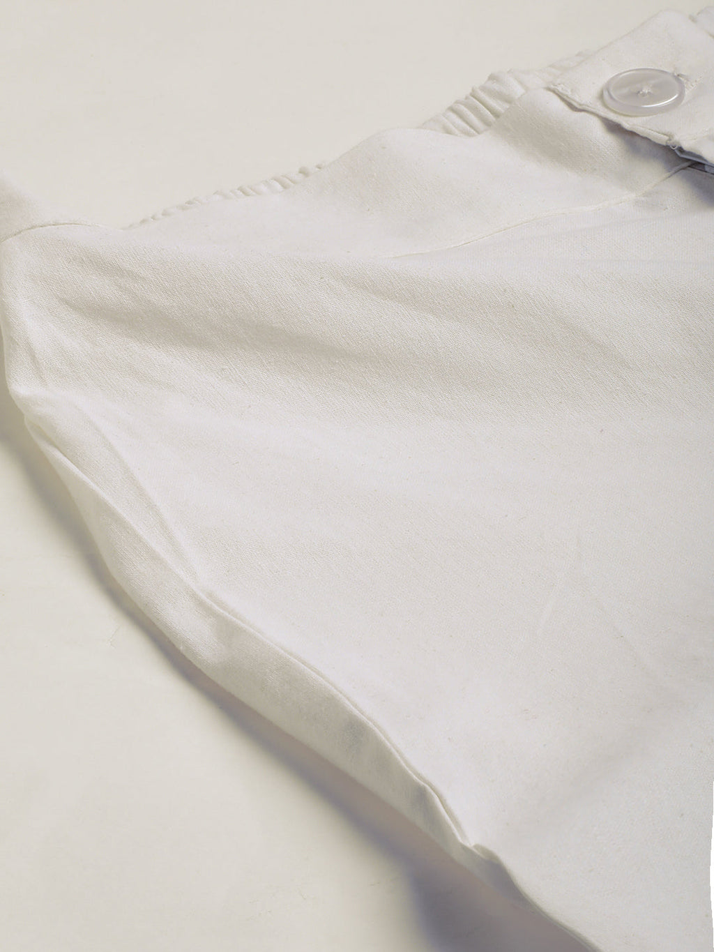 Women Regular Fit WHITE Pure Cotton Trousers