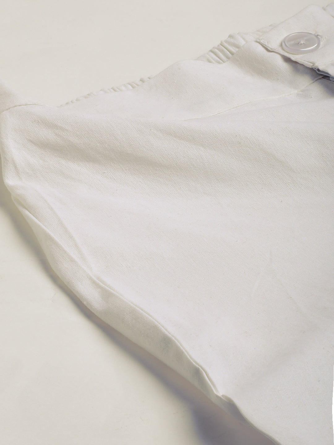 Women Regular Fit WHITE Pure Cotton Trousers