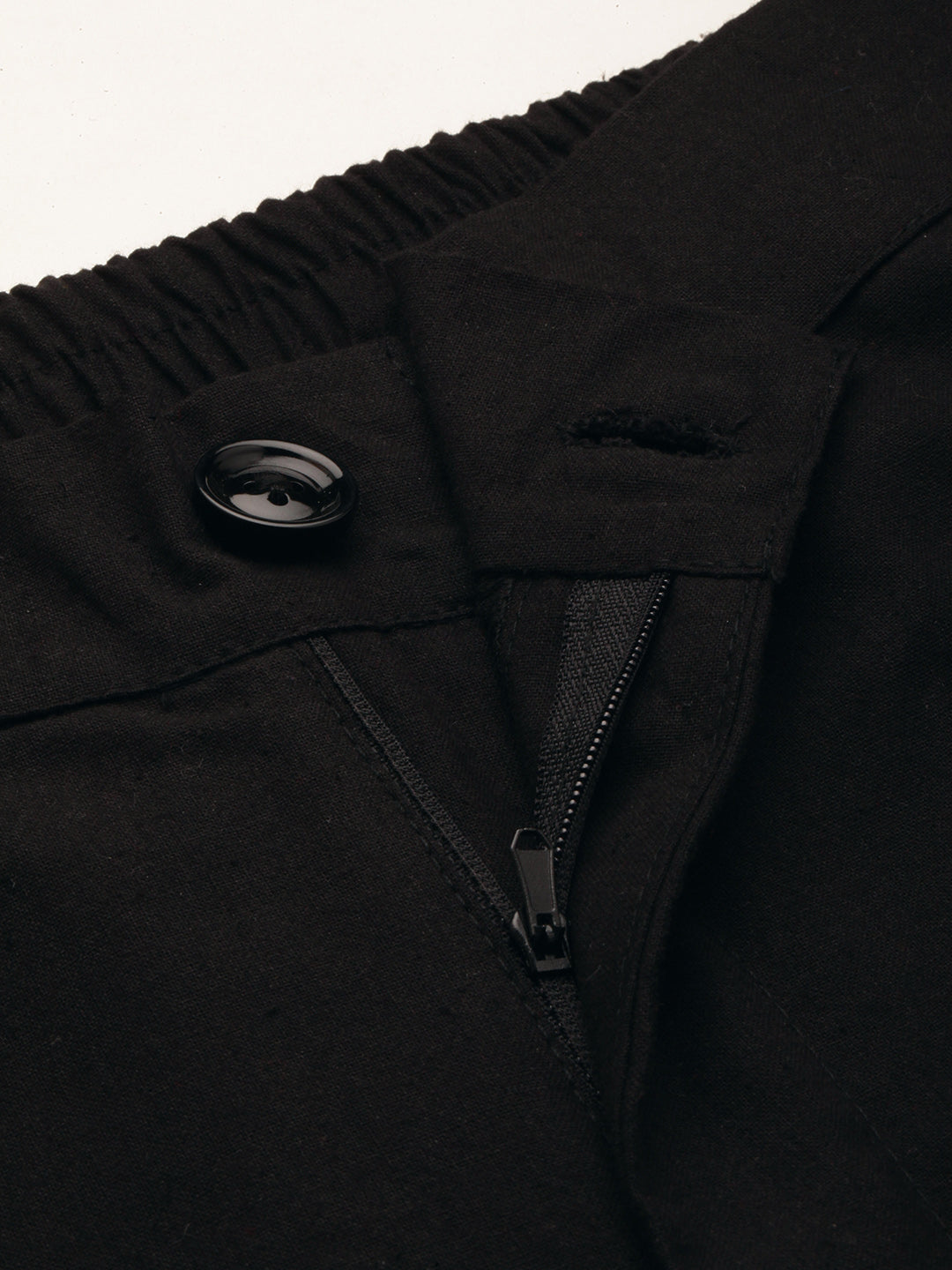 Women Regular Fit BLACK Pure Cotton Trousers