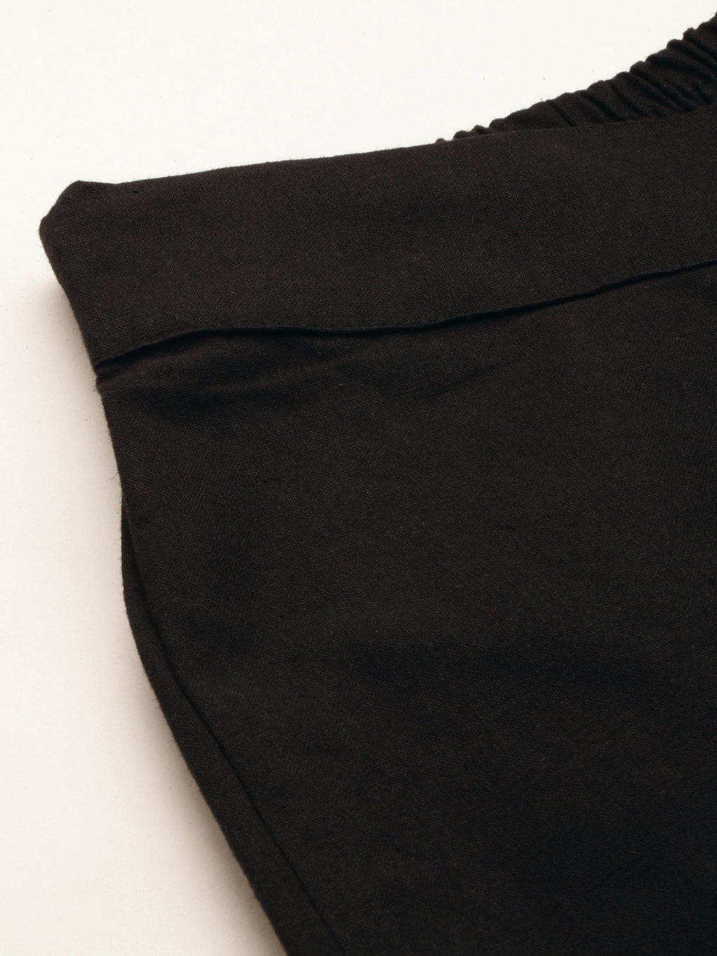 Women Regular Fit BLACK Pure Cotton Trousers