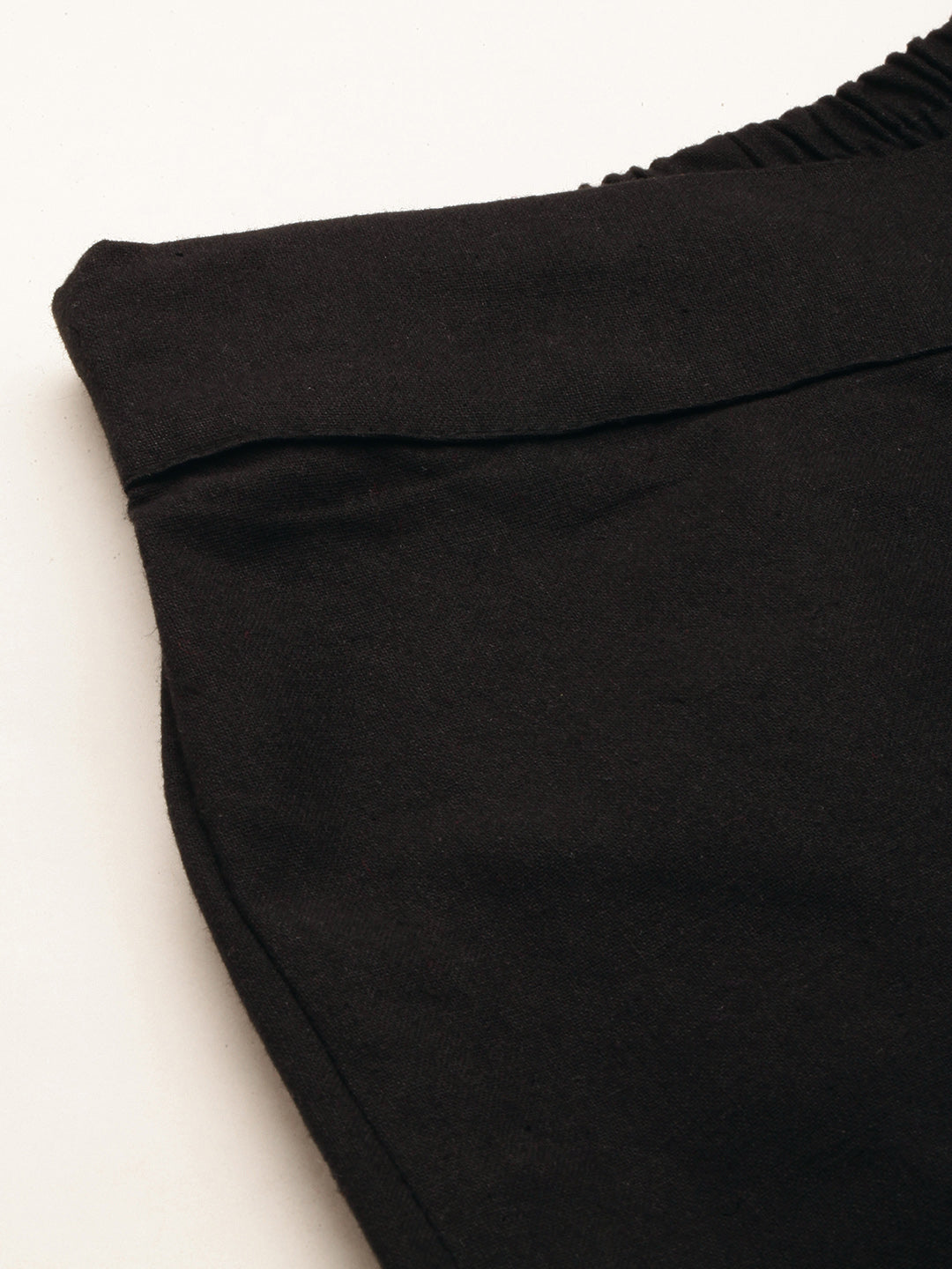 Women Regular Fit BLACK Pure Cotton Trousers