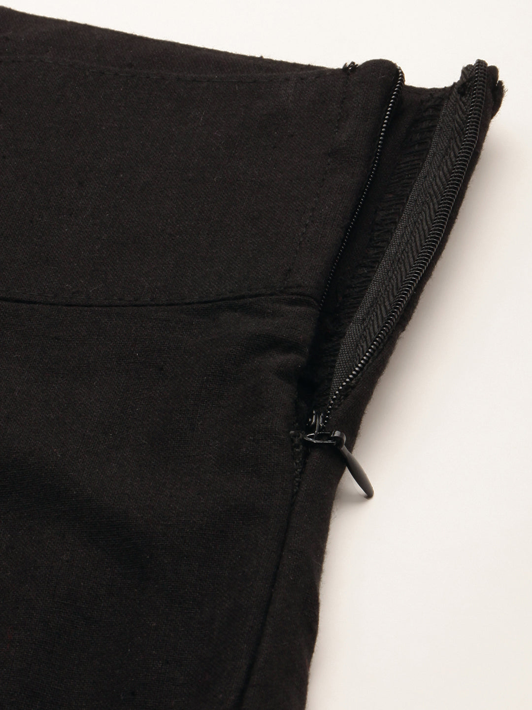 Women Regular Fit BLACK Pure Cotton Trousers