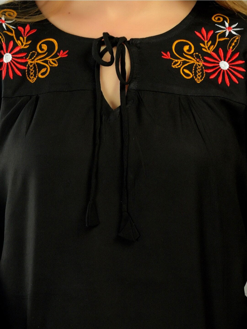 Black Keyhole Neck Top