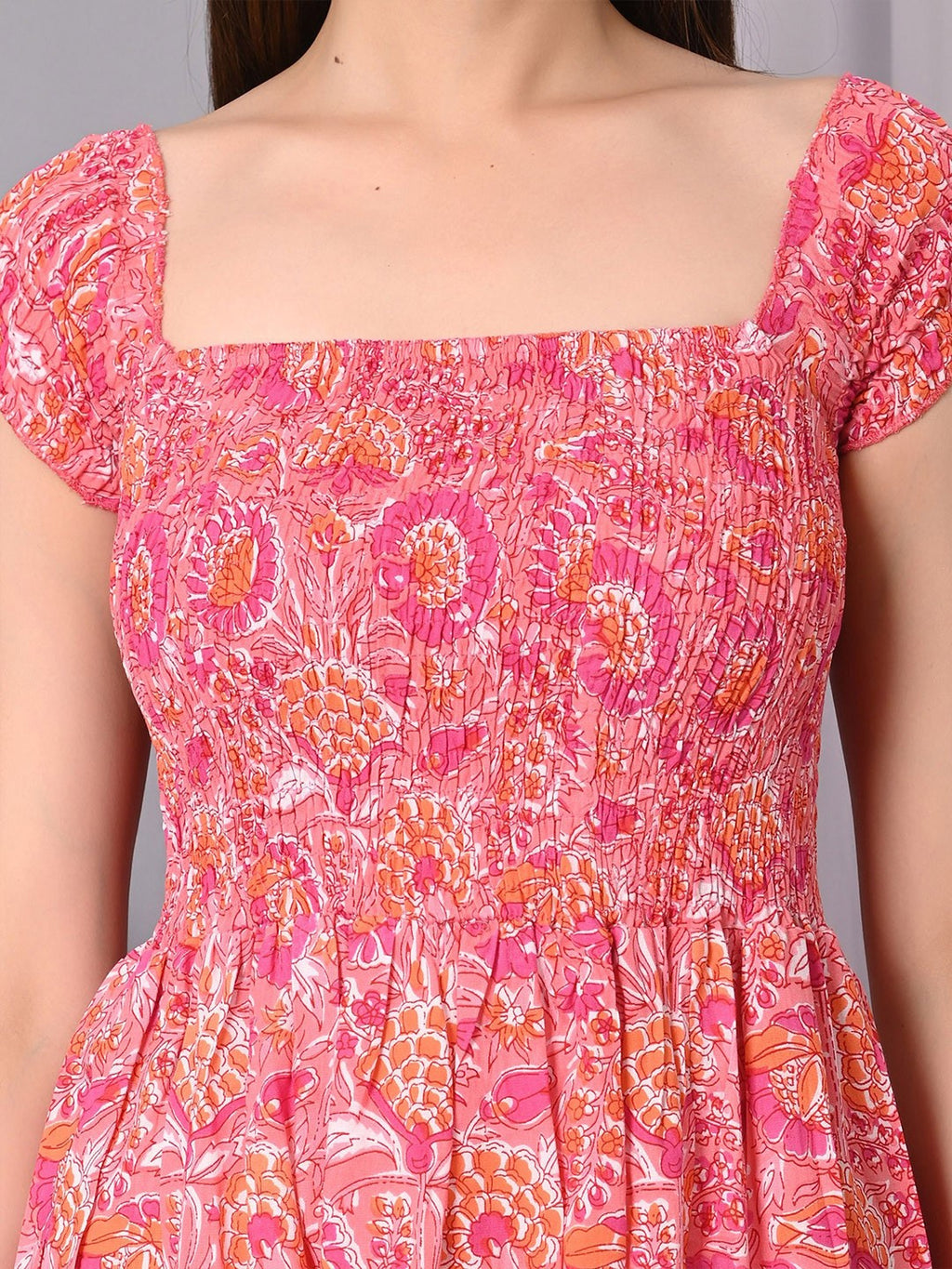 Floral Print Fit & Flare Midi Dress
