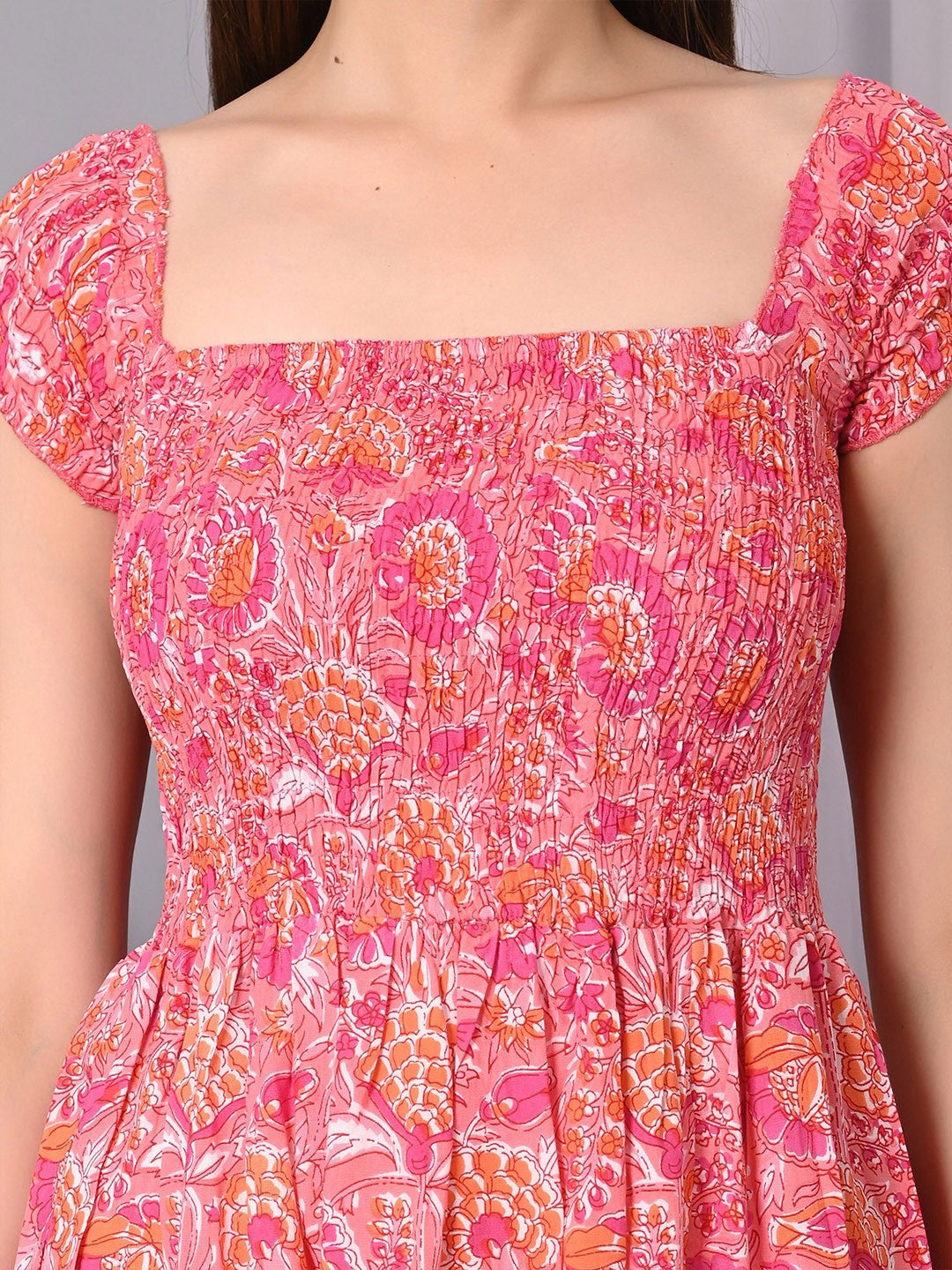 Floral Print Fit & Flare Midi Dress