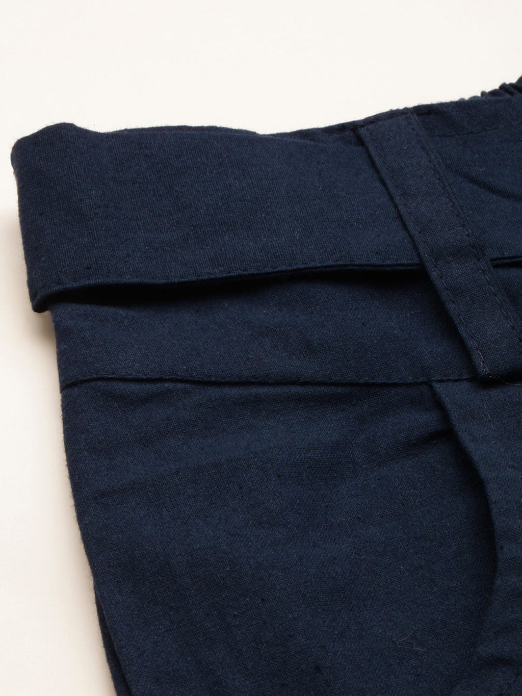 Women Regular Fit N BLUE Pure Cotton Trousers