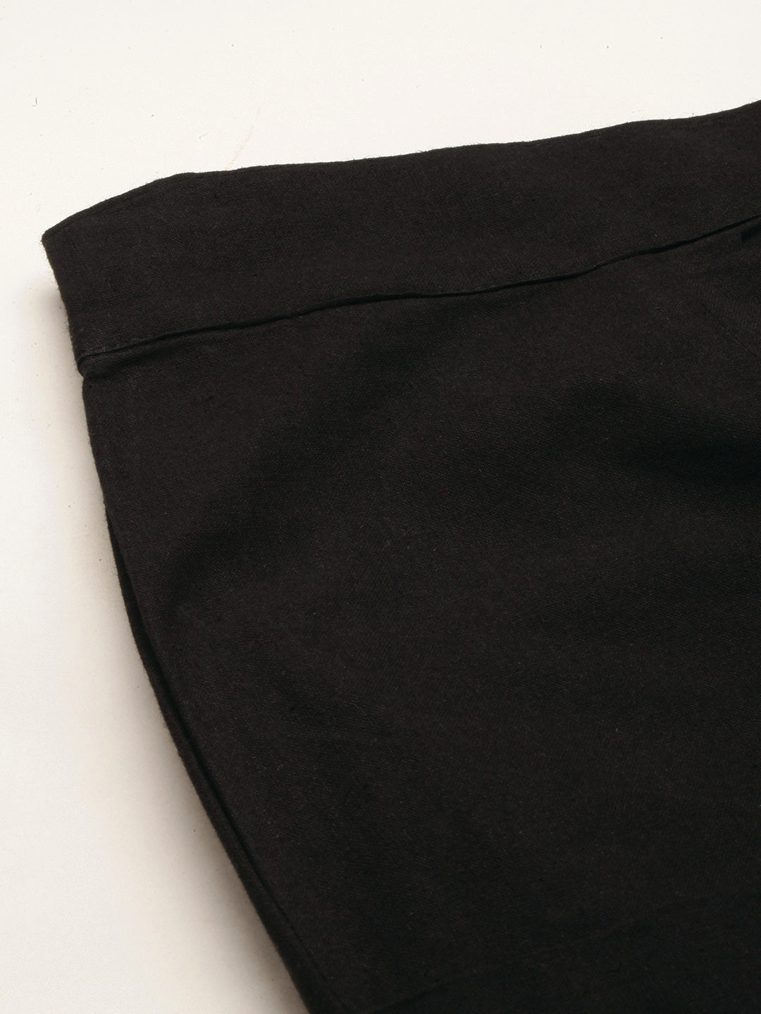 Women Regular Fit BLACK Pure Cotton Trousers