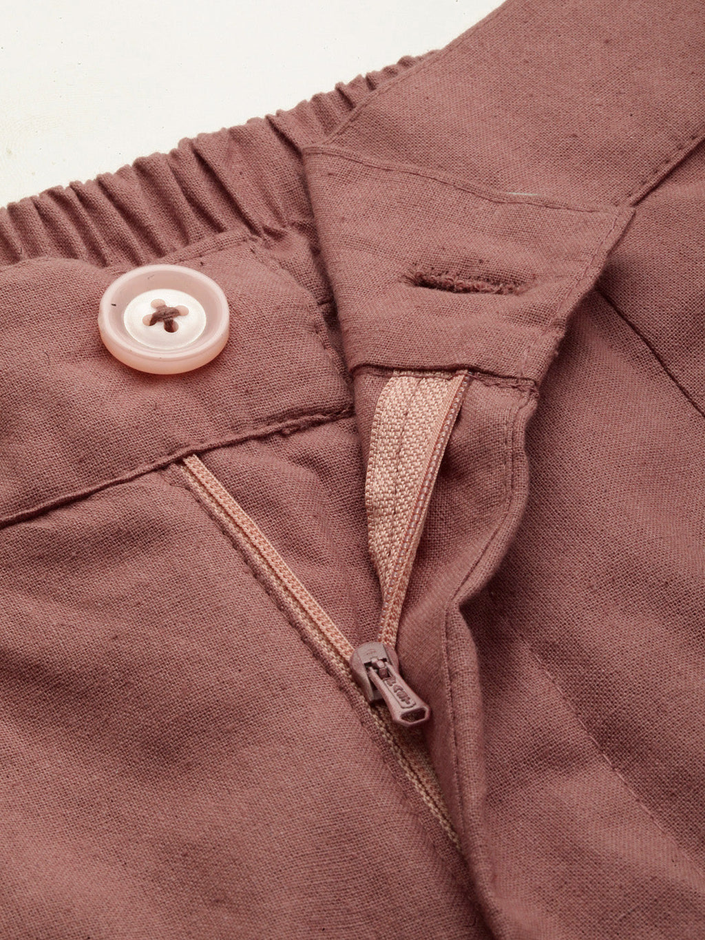 Women Regular Fit RUST Pure Cotton Trousers