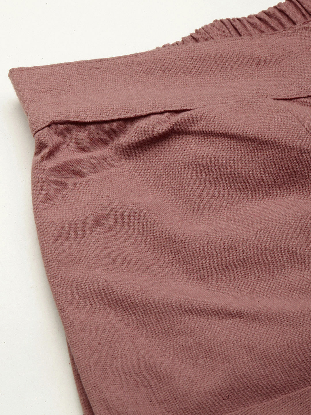Women Regular Fit RUST Pure Cotton Trousers
