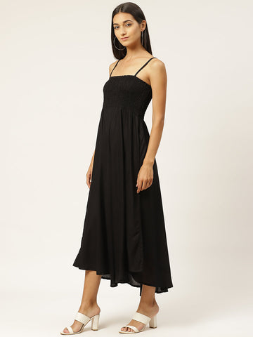Women Empire Waist Black Dress