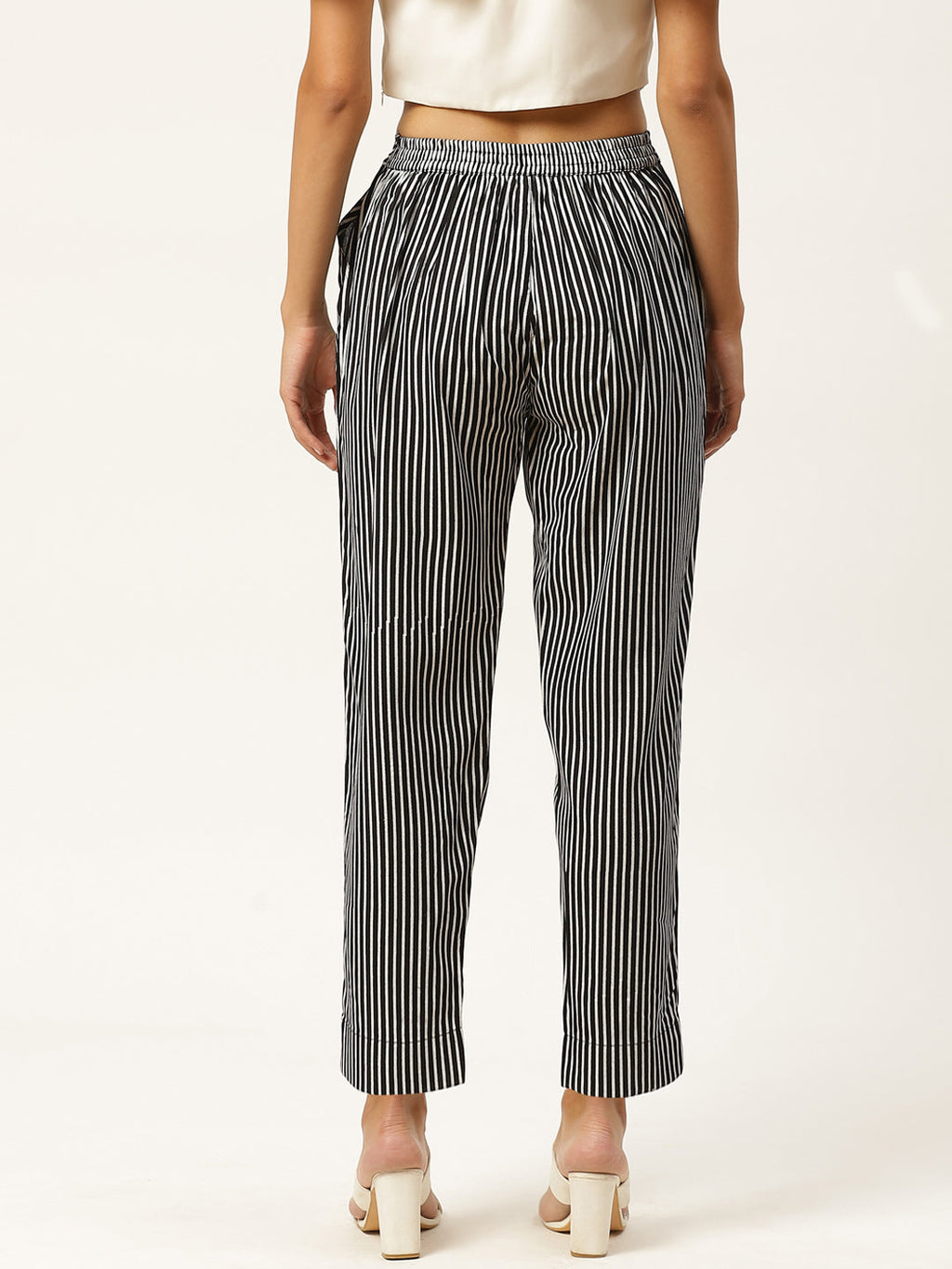 Women Regular Fit Black Viscose Rayon Trousers