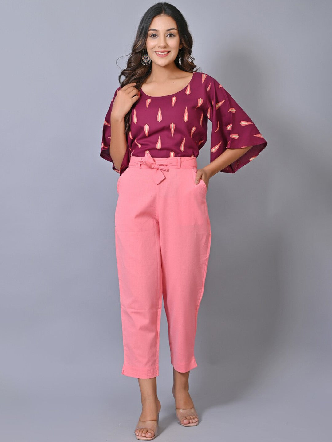 Women Pink Slim Fit Trousers