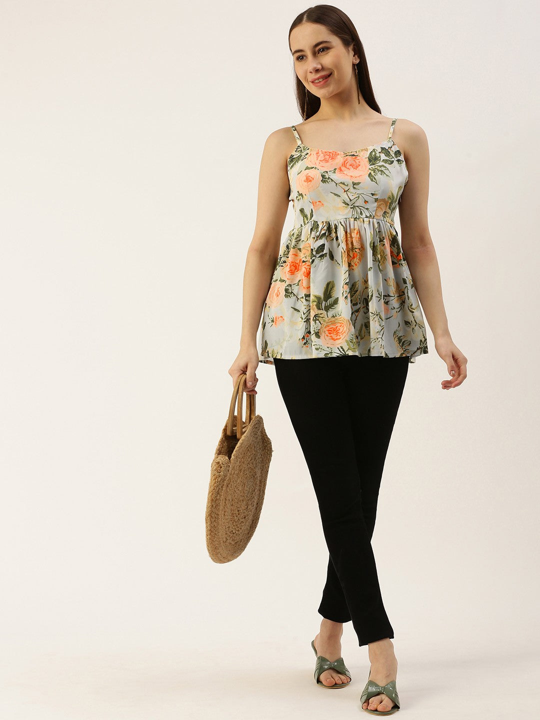 Floral Print Empire Top