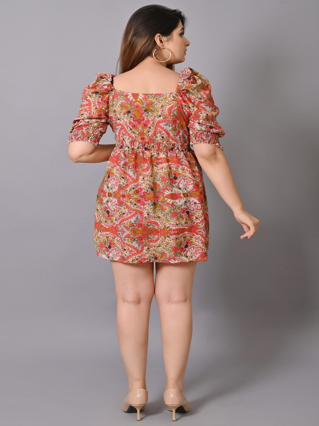 Red Floral Mini Dress