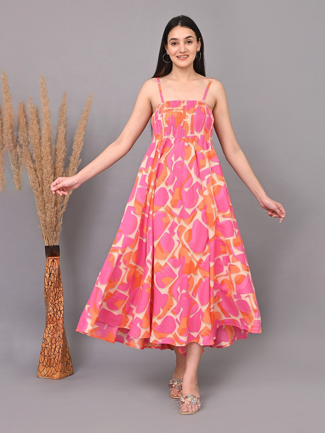 Geometric Printed Maxi Dress