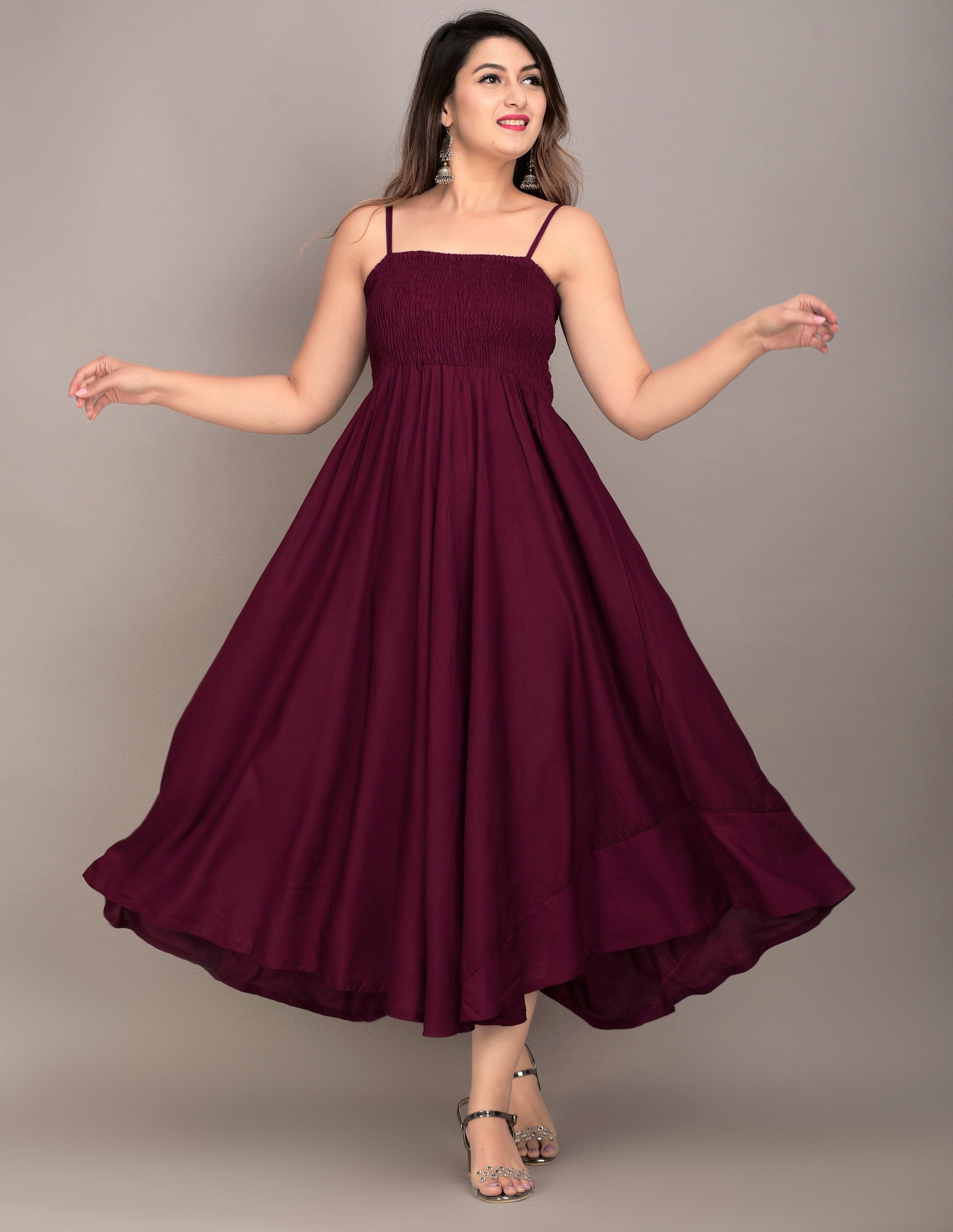 Women Fit and Flare Purple Dress Women Fit and Flare Purple Dress