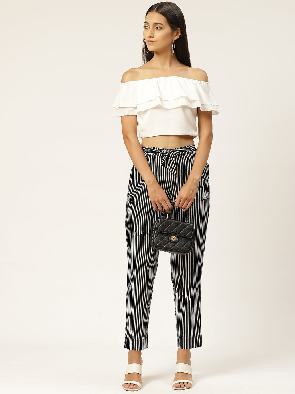 Women Regular Fit Black Viscose Rayon Trousers